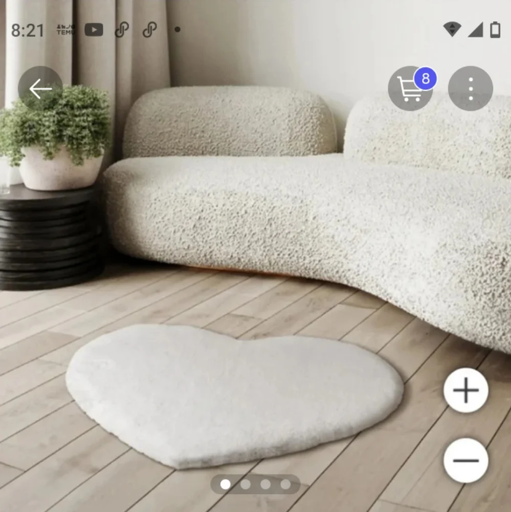 Mondetta Chateau Heart-Shaped Faux Fur Rug